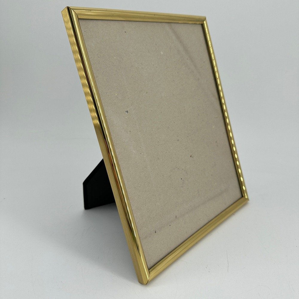 Vintage Gold Tone Metal 8x10 Picture Frame Minimalist Tabletop Made in Korea